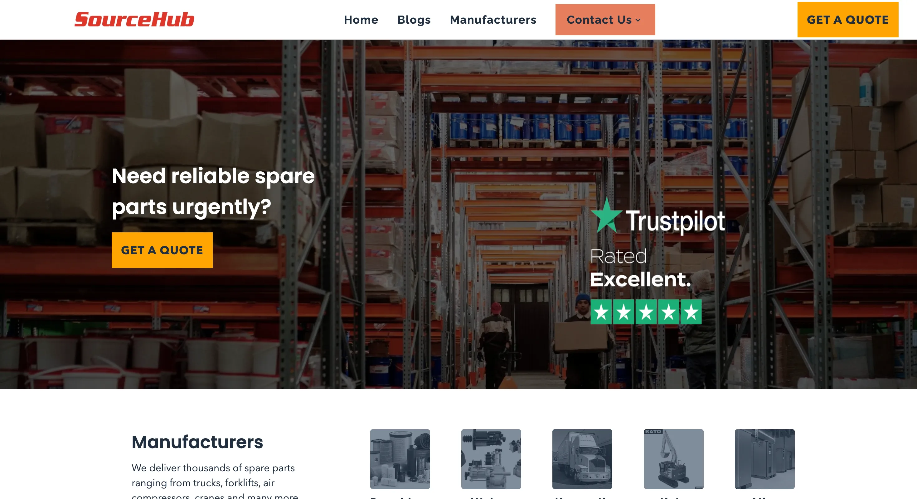 B2B industrial supplier platform website design for SourceHub by Grovix